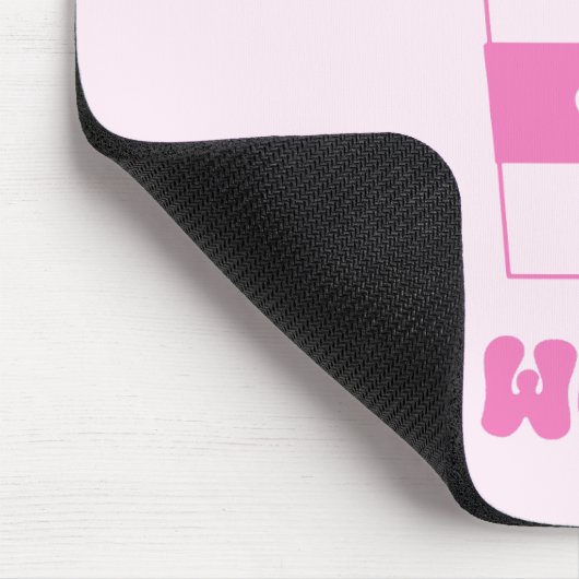 Kein Kaffee ohne Arbeit Funny Niedlich Pink Retro Mousepad (Ecke)