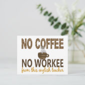 Kein Kaffee ohne Beruf Englischlehrer Postkarte (Stehend Vorderseite)