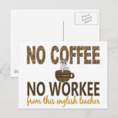 Kein Kaffee ohne Beruf Englischlehrer Postkarte (Vorne/Hinten)