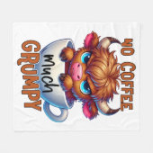 Kein Kaffee viel mürrisch Fleecedecke (Vorderseite (Horizontal))