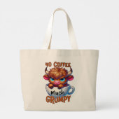 Kein Kaffee viel mürrisch Jumbo Stoffbeutel (Rückseite)