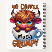 Kein Kaffee viel mürrisch Notizblock (Rückseite)