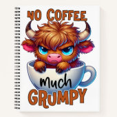 Kein Kaffee viel mürrisch Notizblock (Vorderseite)