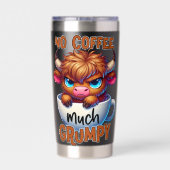 Kein Kaffee viel mürrisch Thermobecher (Rückseite)