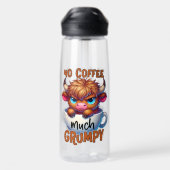 Kein Kaffee viel mürrisch  Trinkflasche (Rückseite)