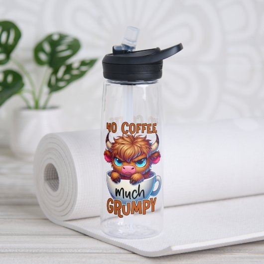 Kein Kaffee viel mürrisch  Trinkflasche (Yoga (gedreht))