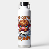 Kein Kaffee viel mürrisch Trinkflasche (Vorderseite)