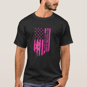 Kein Kampf allein USA - Amerikanische Flagge Brust T-Shirt