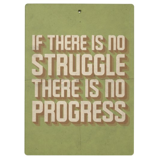 Kein Kampf Keine Fortschritte Motivierend Zwischen Klemmbrett (Rückseite)