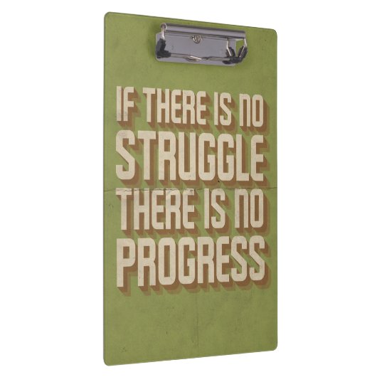 Kein Kampf Keine Fortschritte Motivierend Zwischen Klemmbrett (Rechts)