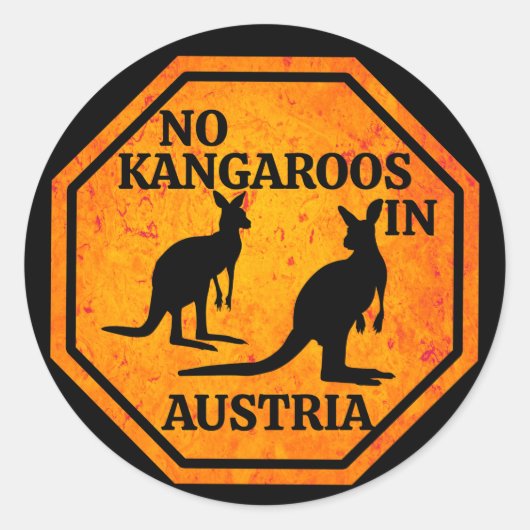 Kein Kangaroos in Österreich Kangaroo Runder Aufkleber (Vorderseite)