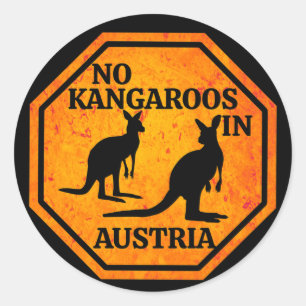 Kein Kangaroos in Österreich Kangaroo Runder Aufkleber