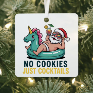 Kein Keks, nur Cocktails Santa Sommer Weihnachten Ornament Aus Metall