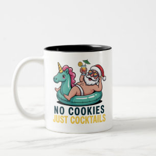 Kein Keks, nur Cocktails Santa Sommer Weihnachten  Zweifarbige Tasse