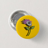 Kein Kernwaffen-schottischer Distel-Cartoon Button (Vorne & Hinten)