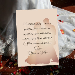 Kein Kind bei der Hochzeitsfeier Begleitkarte