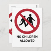 Kein Kind erlaubt, Verbotszeichen Postkarte (Vorne/Hinten)