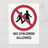 Kein Kind erlaubt, Verbotszeichen Postkarte (Vorderseite)