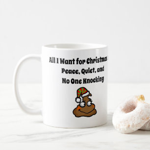 Kein Klopfen Lustiger Weihnachts-Kloto-Humor Kaffeetasse