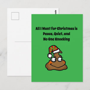 Kein Klopfen Lustiger Weihnachts-Kloto-Humor Postkarte