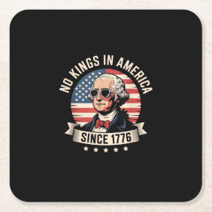 Kein König in Amerika seit 1776 Design Rechteckiger Pappuntersetzer