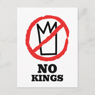 Kein König-Logo, Krone rotes Stopp-Schild-Design Postkarte
