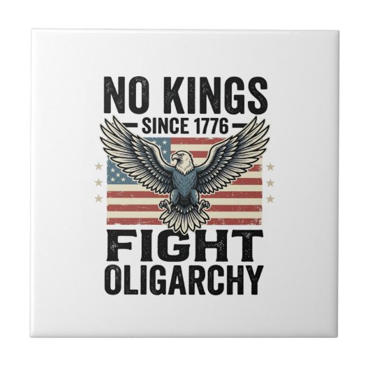 Kein König seit 1776 Patrioten Adler Vintage-Shirt Fliese (Vorderseite)