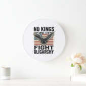 Kein König seit 1776 Patrioten Adler Vintage-Shirt Große Wanduhr (Zuhause)