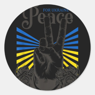 Kein Krieg, die ukrainische Flagge, Frieden für di Runder Aufkleber