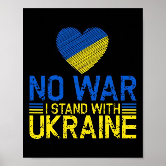 Kein Krieg Ich stehe hinter der Ukraine Beendet de Poster (Vorne)