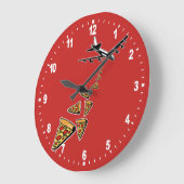 Kein Krieg mehr Pizza Große Wanduhr (Winkel)