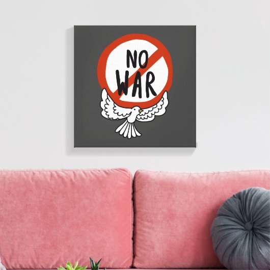 Kein Krieg mit der Taube Leinwanddruck (Insitu (Wohnzimmer))