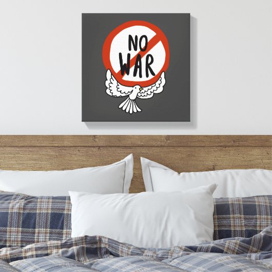 Kein Krieg mit der Taube Leinwanddruck (Insitu (Schlafzimmer))