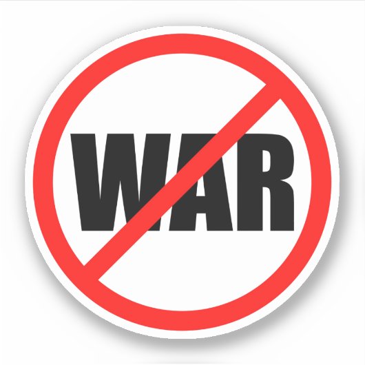 Kein Kriegssymbol Aufkleber (Vorderseite)