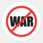 Kein Kriegssymbol Runder Aufkleber (Vorderseite)
