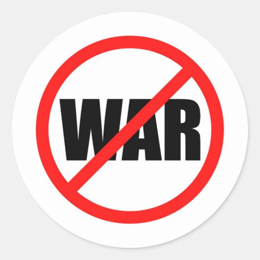 Kein Kriegssymbol Runder Aufkleber (Vorderseite)