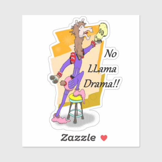 Kein Lama Drama! 2 Aufkleber (Blatt)