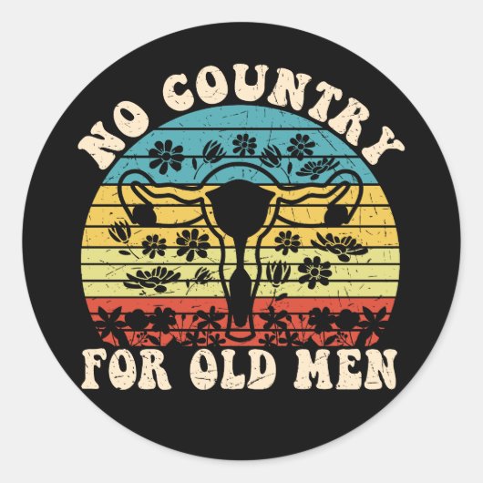 Kein Land für den alten Mann Uterus Runder Aufkleber (Vorderseite)