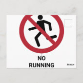 Kein Laufen, Verbotszeichen Postkarte (Rückseite)