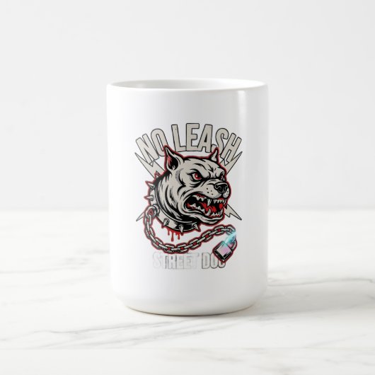 Kein Leine Pitbull Langarmshirt Kaffeetasse (Mittel)