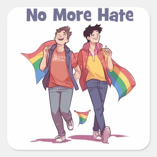 Kein LGBT-Sticker mehr Quadratischer Aufkleber (Vorderseite)