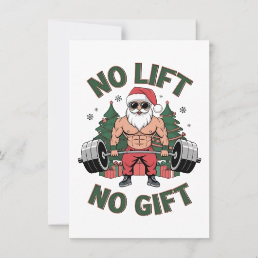 Kein Lift kein Geschenk Funny Santa Claus Gym Fitn Einladung (Vorderseite)