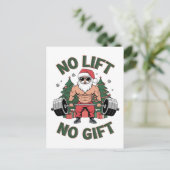 Kein Lift kein Geschenk Funny Santa Claus Gym Fitn Einladungspostkarte (Stehend Vorderseite)