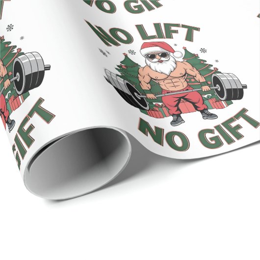 Kein Lift kein Geschenk Funny Santa Claus Gym Fitn Geschenkpapier (Rolleneckpunkt)