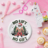 Kein Lift kein Geschenk Funny Santa Claus Gym Fitn Pappteller (Party)