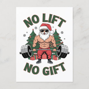 Kein Lift, kein Geschenk Lustiger Weihnachtsmann G Einladungspostkarte