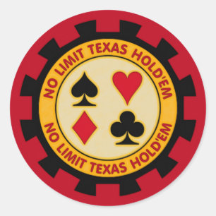 Kein Limit Texas Hold'em Poker Chip Runder Aufkleber