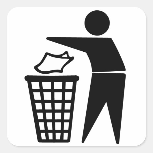 Kein Litze Symbol Quadratischer Aufkleber (Vorderseite)