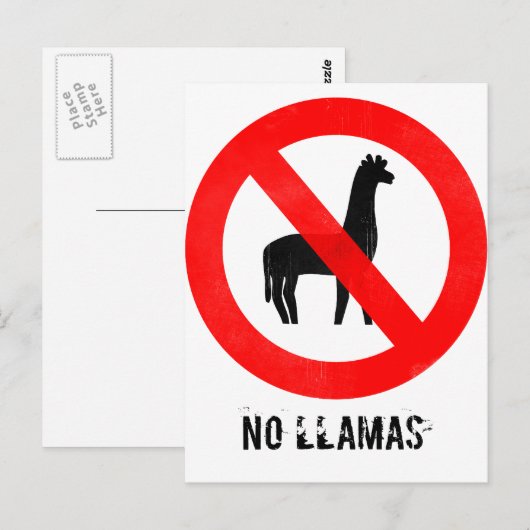 Kein Llamas Postkarte (Vorne/Hinten)