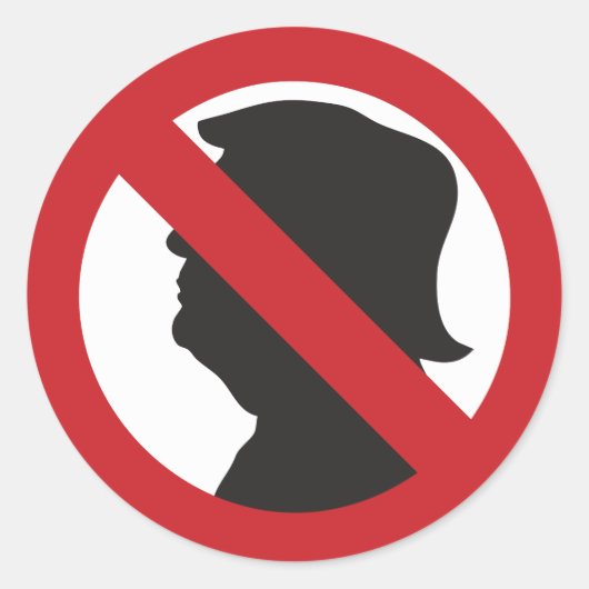 Kein MAGA/Anti-Trump-Silhouette-Sticker Runder Aufkleber (Vorderseite)